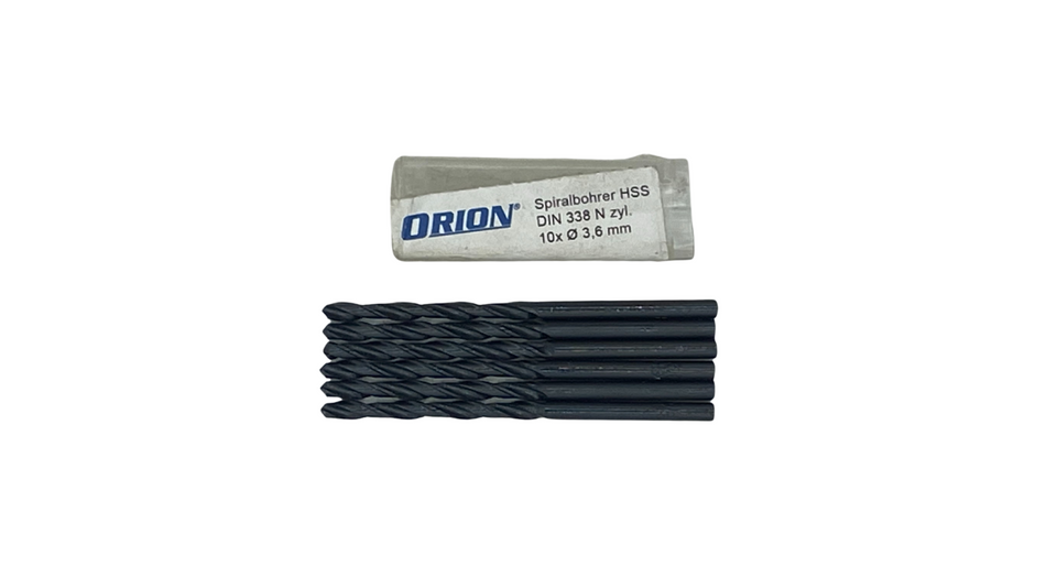 6x Orion Spiralbohrer 3,6 mm ||