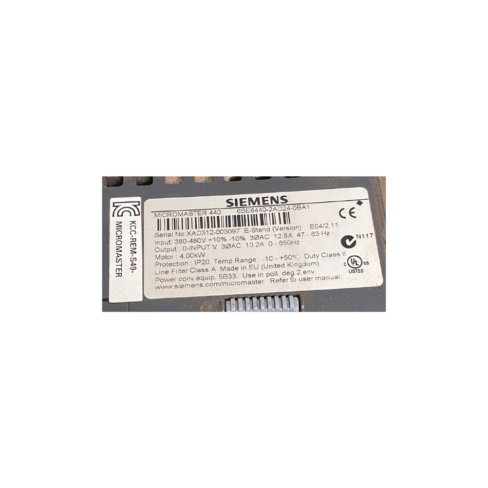 Siemens 6SE6440-2AD24-0BA1 Micromaster 440
