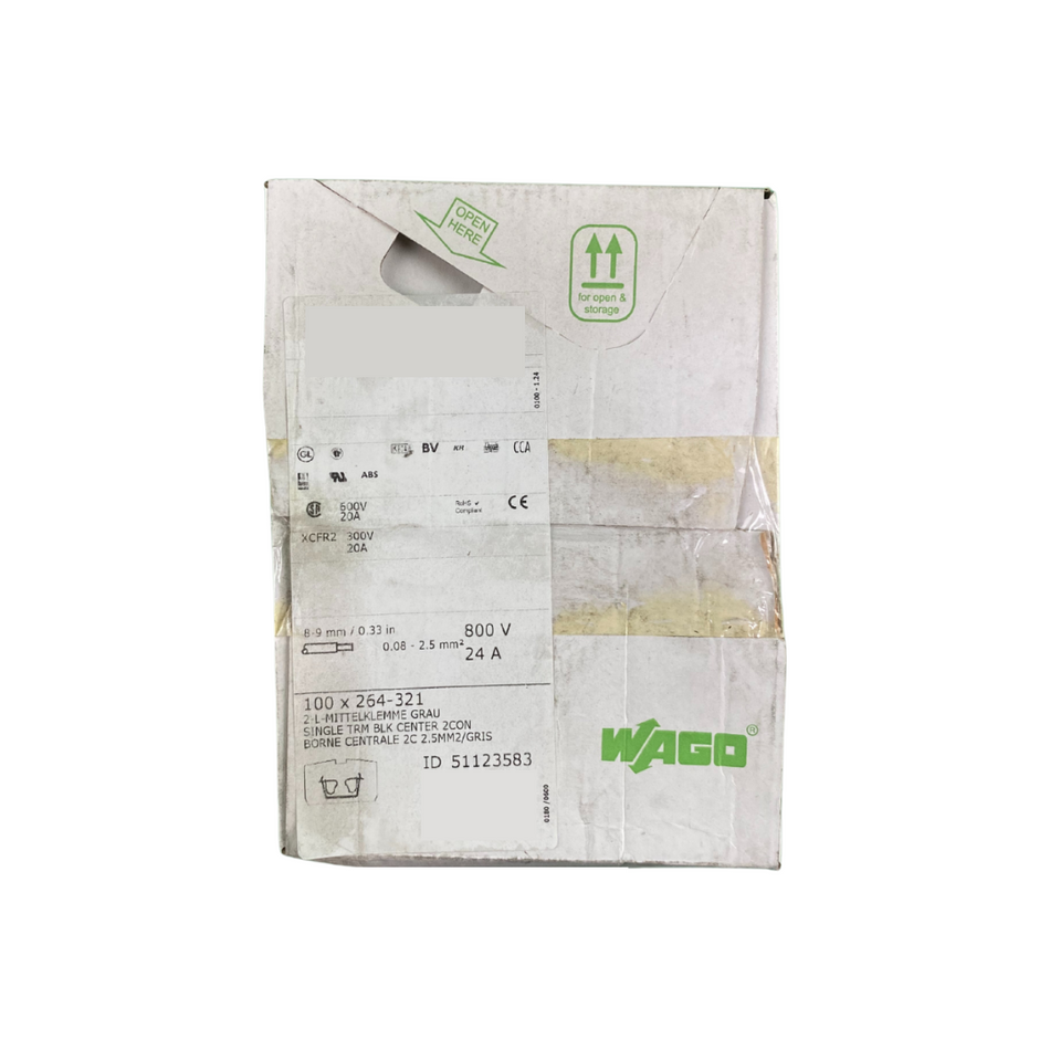 Wago 264-321     2-L-Mittelklemme - 100 Stk.