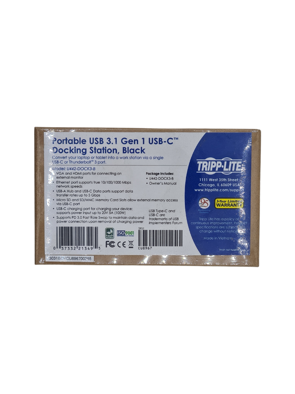 Tripp.lite U442-Dock3-B Portable USB 3.1 Gen USB-C Docking Station
