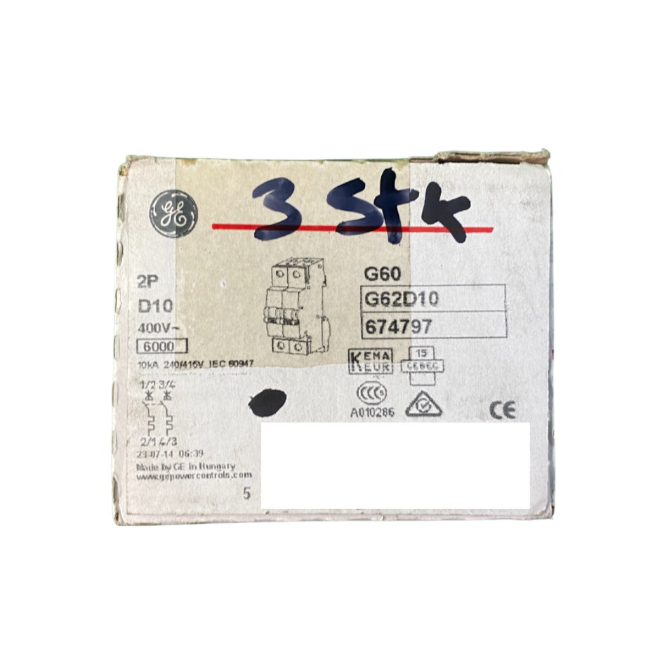 General Electric GE G62D10 Leistungsschalter - 3 Stk.