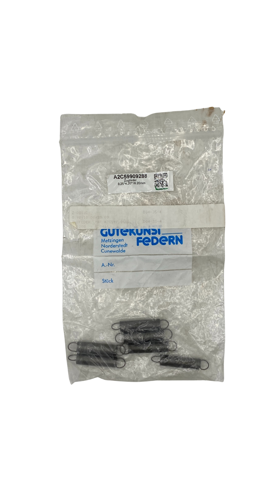 6x Zugfeder 0,25*4,2*16.2mm ||