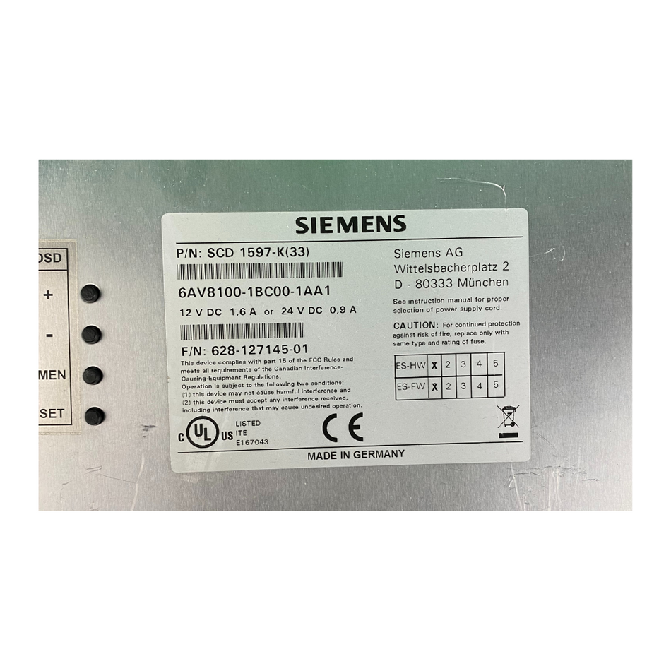 Siemens 6AV8100-1BC00-1AA1 Touch Panel |