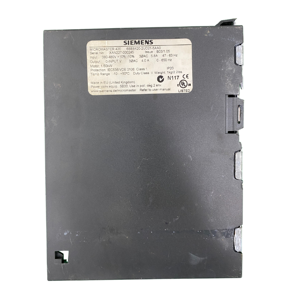 Siemens 6SE6420-2UD21-5AA0 Micromaster 420