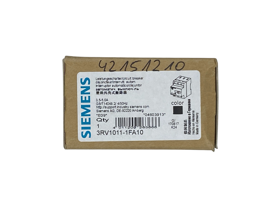 Siemens 3RV1011-1FA10 Leistungsschalter |