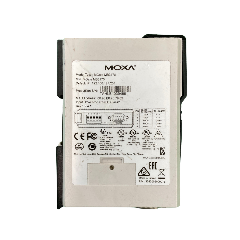 Moxa MGate MB3170 Modbus Gateway
