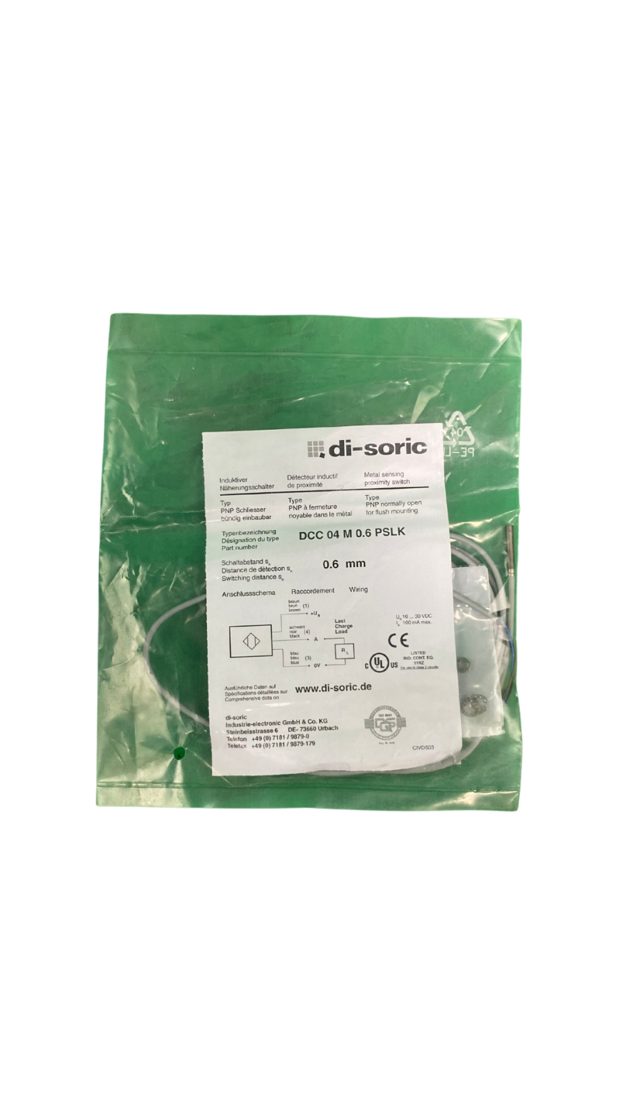 di-soric DDC 04 M 0.6 PSLK Induktiver Näherungsschalter |