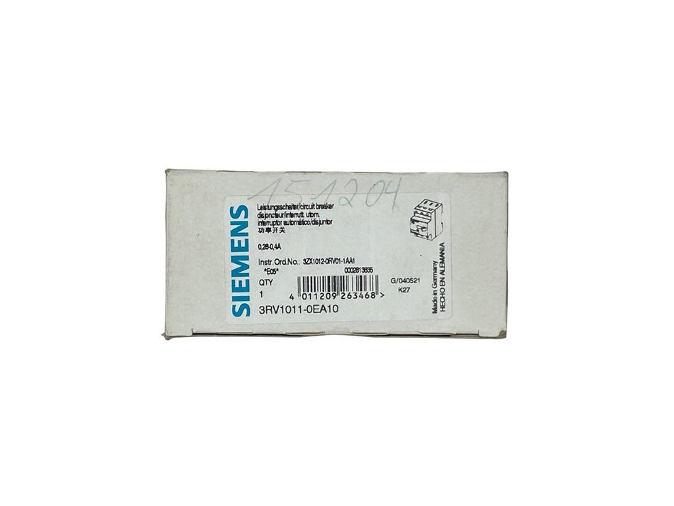 Siemens 3RV1011-0EA10 Leistungsschalter |