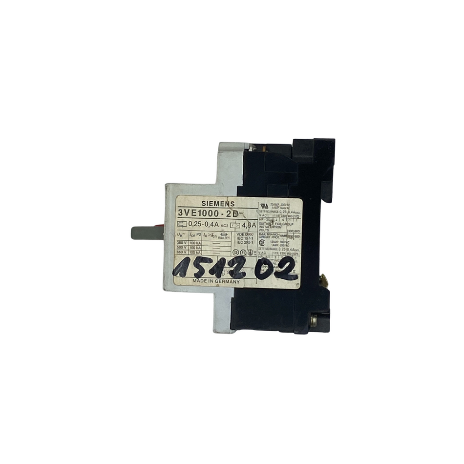 Siemens 3VE1000-2D Motorschutzschalter |