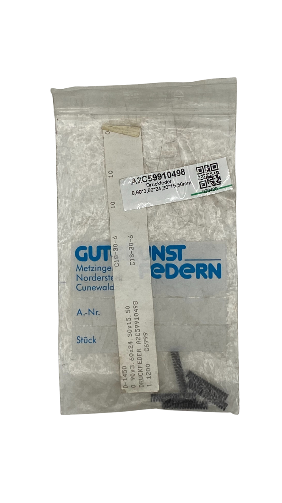 5x Druckfeder 0,9*3,6*24,3*15,5 ||