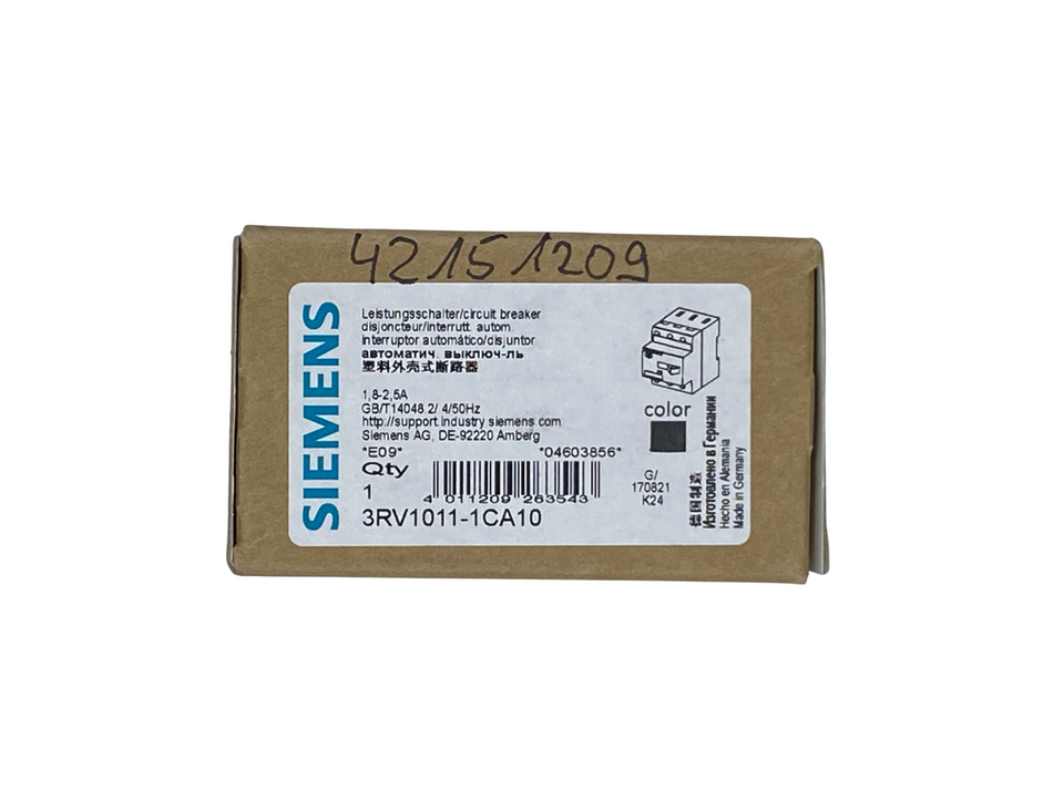 Siemens 3RV1011-1CA10 Leistungsschalter |