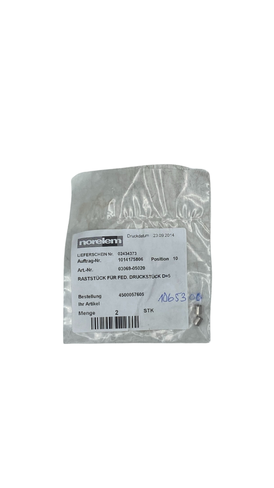 Norelem 03069-05020 Raststück für Fed. Druckstück D=5 ||