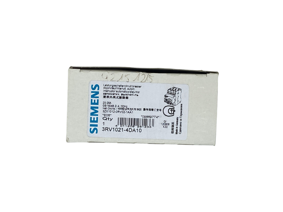 Siemens 3RV1021-4DA10 Leistungsschalter |
