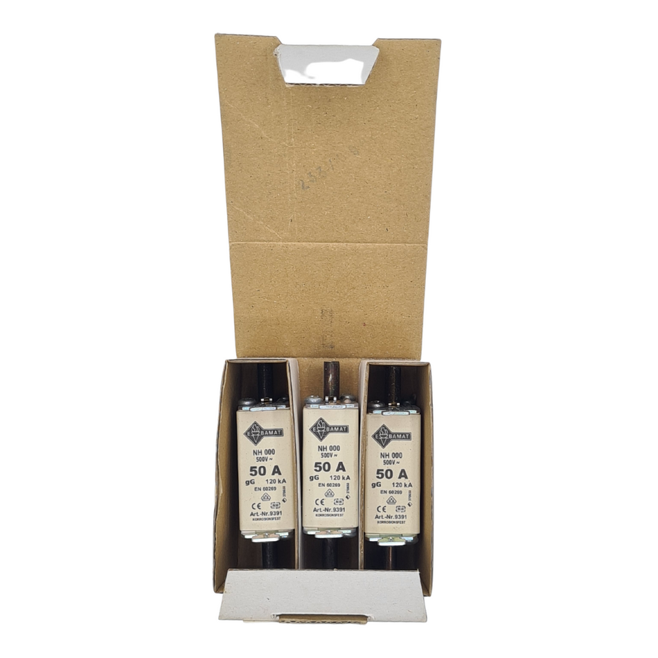 3x Ebamat NH000 Sicherungseinsatz |