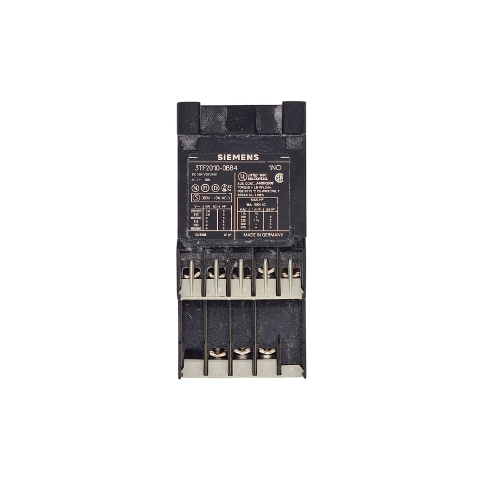 Siemens 3TF2010-0BB4 + Siemens 3TX4412-1A Hilfsschütz