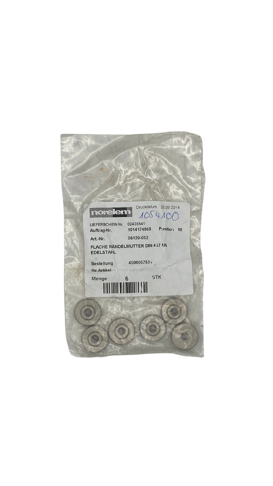 Norelem 06120-052 Rändelmuttern flach  6 Stk. ||