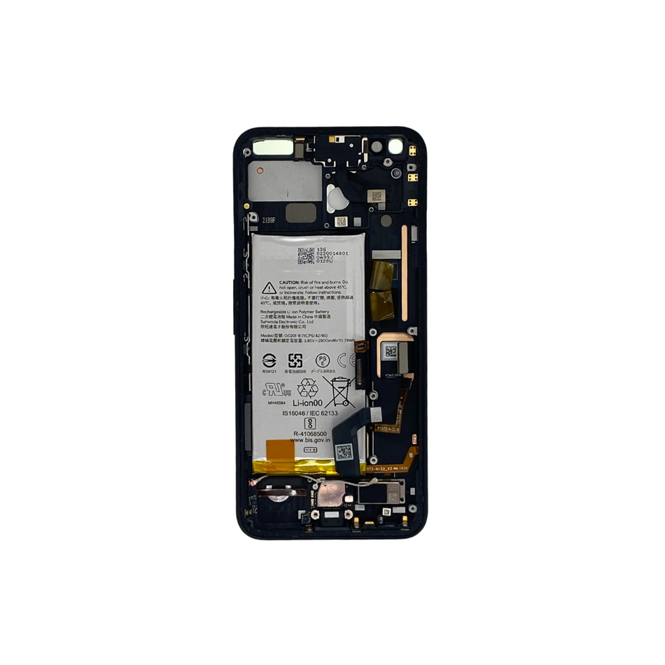 Google Pixel 4 Display Modul LCD Touchscreen Glas + Rahmen schwarz + Batterie