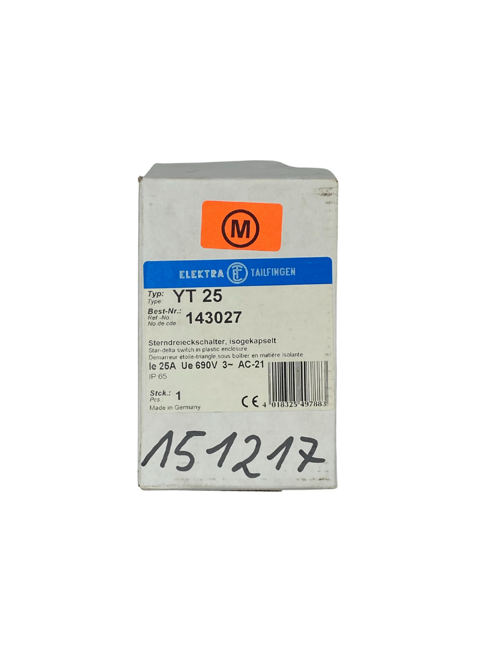 Elektra Tailfingen YT 25 Sterndreieckschalter |